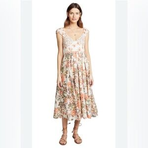 Free People dress Small Prairie Love You Midi Ivory floral